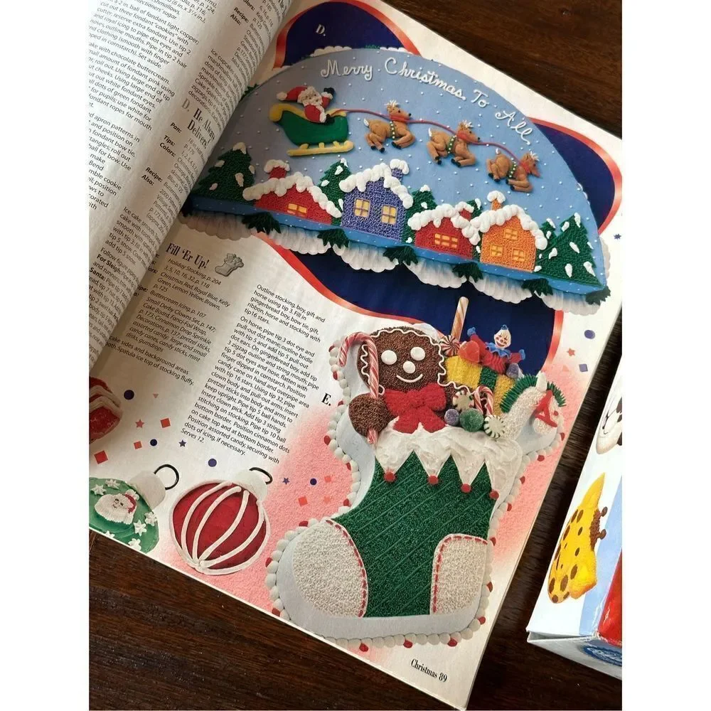 Vintage Wilton cake pan and year 2000 Cake decorating book